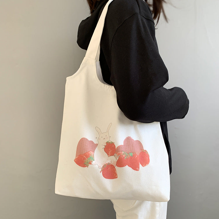 New Women's One Shoulder Japanese Cartoon Canvas Bag