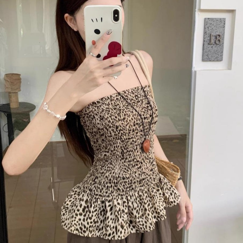 Moderigtig Trendy Fræk Retro Leopardmønstret Tube Top