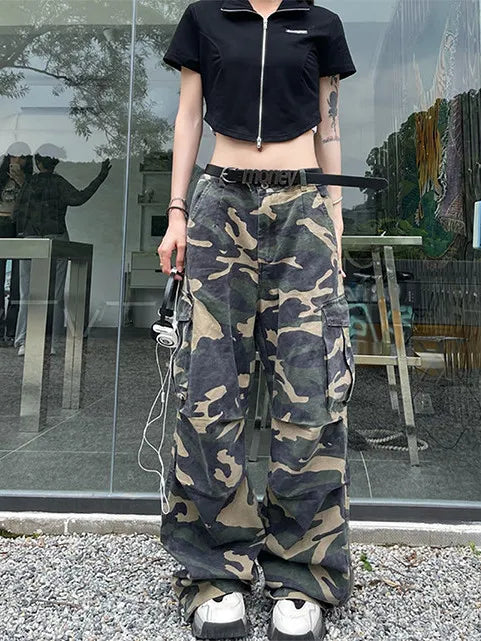Loose Casual Wide Leg Mop Pants