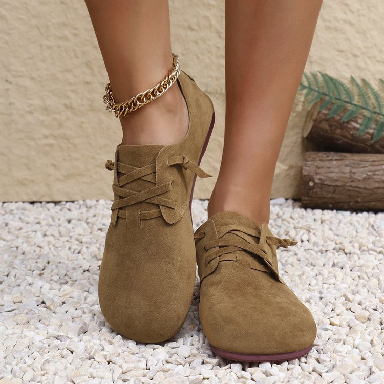 New Retro Boken Flannel Casual Pumps Women