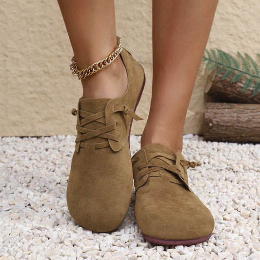 New Retro Boken Flannel Casual Pumps Women