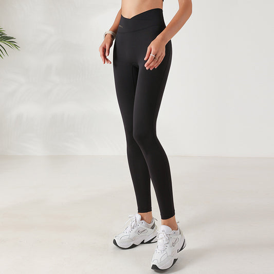 Women's Tight Double-sided Brushed Peach Yoga Trousers