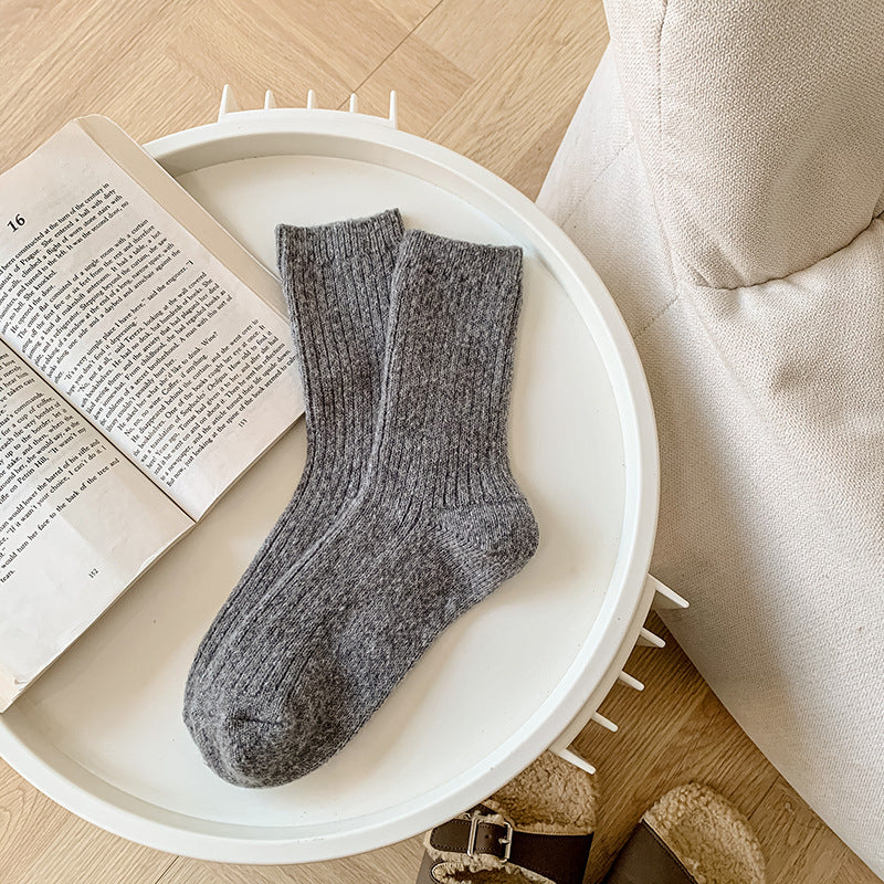 Solid-color Womens Socks Made From Cashmere