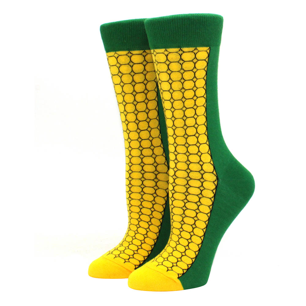 Colorful Women's Cotton Round Socks Funny Banana