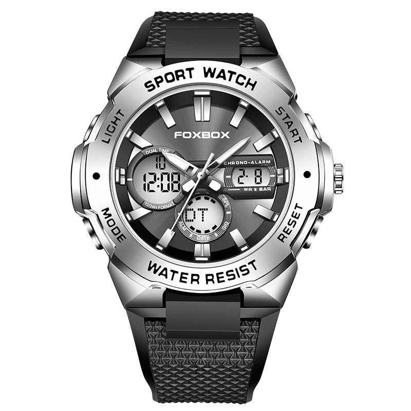 Dobbelt display multifunktionelt sports herreur vandtæt selvlysende quartz-ur