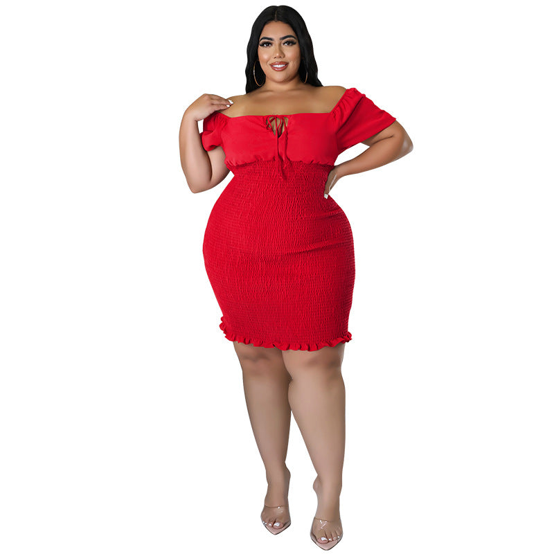 Womens New Summer Off-the-Shoulder Bodycon Dress