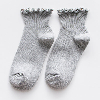 Women's Casual Fungus Lace Short Cotton Socks