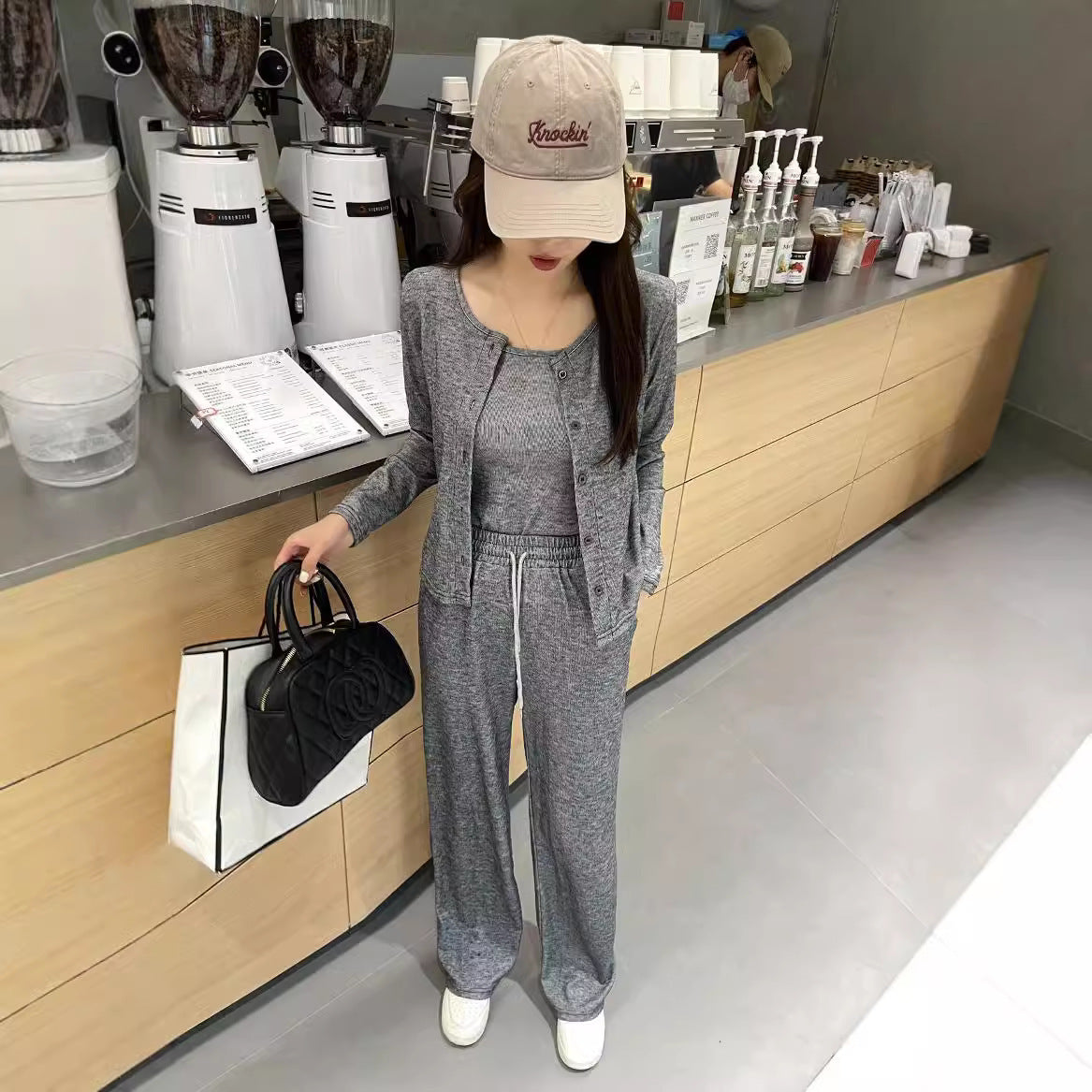 Women's Casual Sporty Springautumn Thin Cardigan Sticky Rice