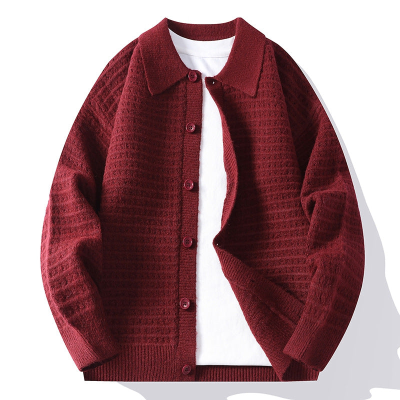 Ny mode afslappet strikket cardigan til mænd