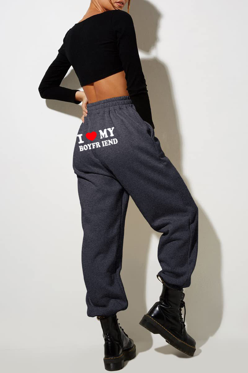 Casual Solid Color Running Track Pants