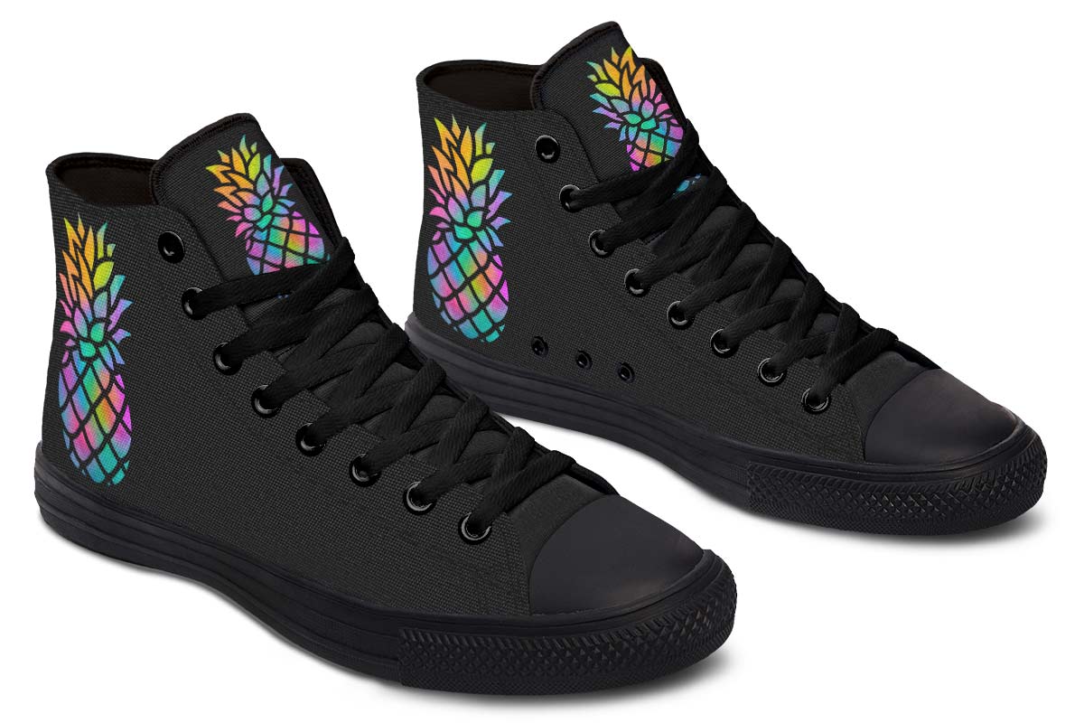 Men's And Women's Fashion Color Printing High-top Canvas Shoes