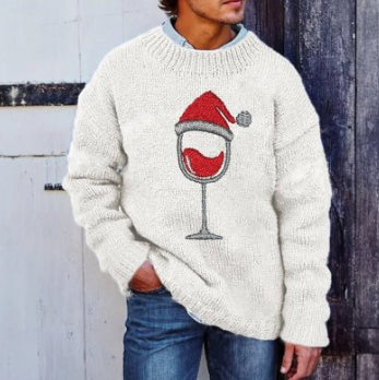 Printed Round Neck With Low Sense Sweater