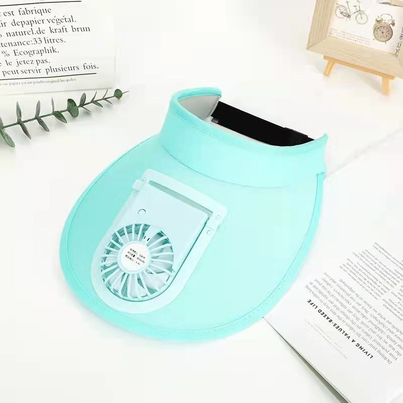 Summer Outdoor Sunscreen Empty Top Electric Fan Hat