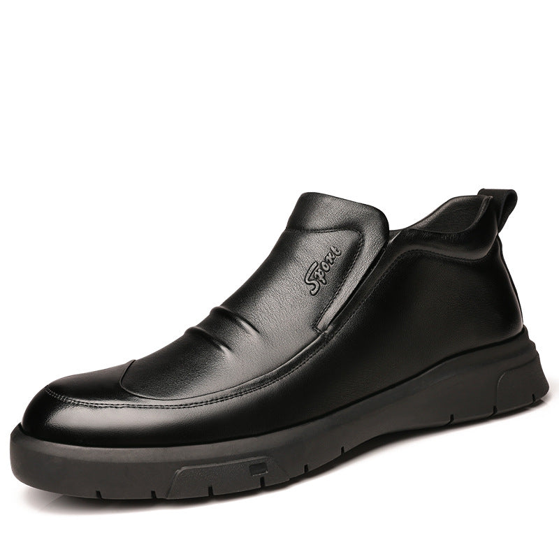 Fashion Men's Casual Wear-resistant Cowhide Shoes