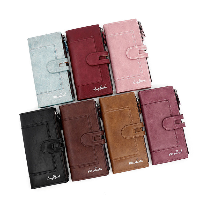 Fashion Minimalist Magnetic Buckle Multi-card Slot Zipper Bag