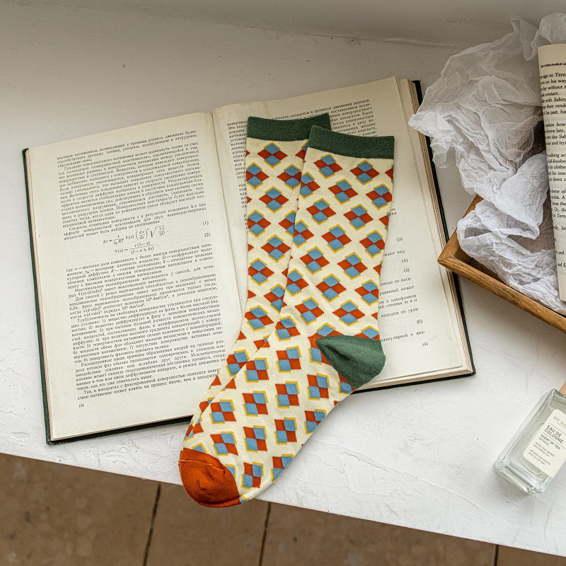 Female Ins Trend Retro Tube Socks College Style