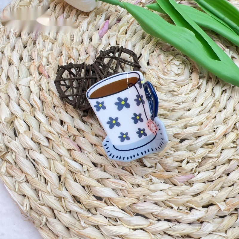 Sweet Coffee Cup Flower Barrettes