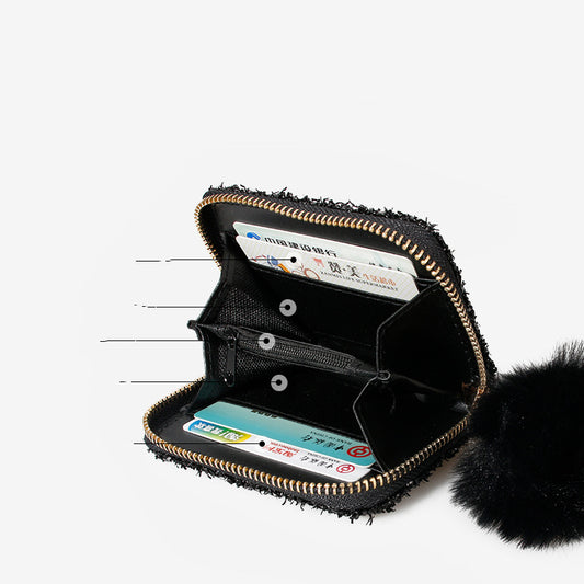 Short Solid Color Mini Multi-Card Small Wallet