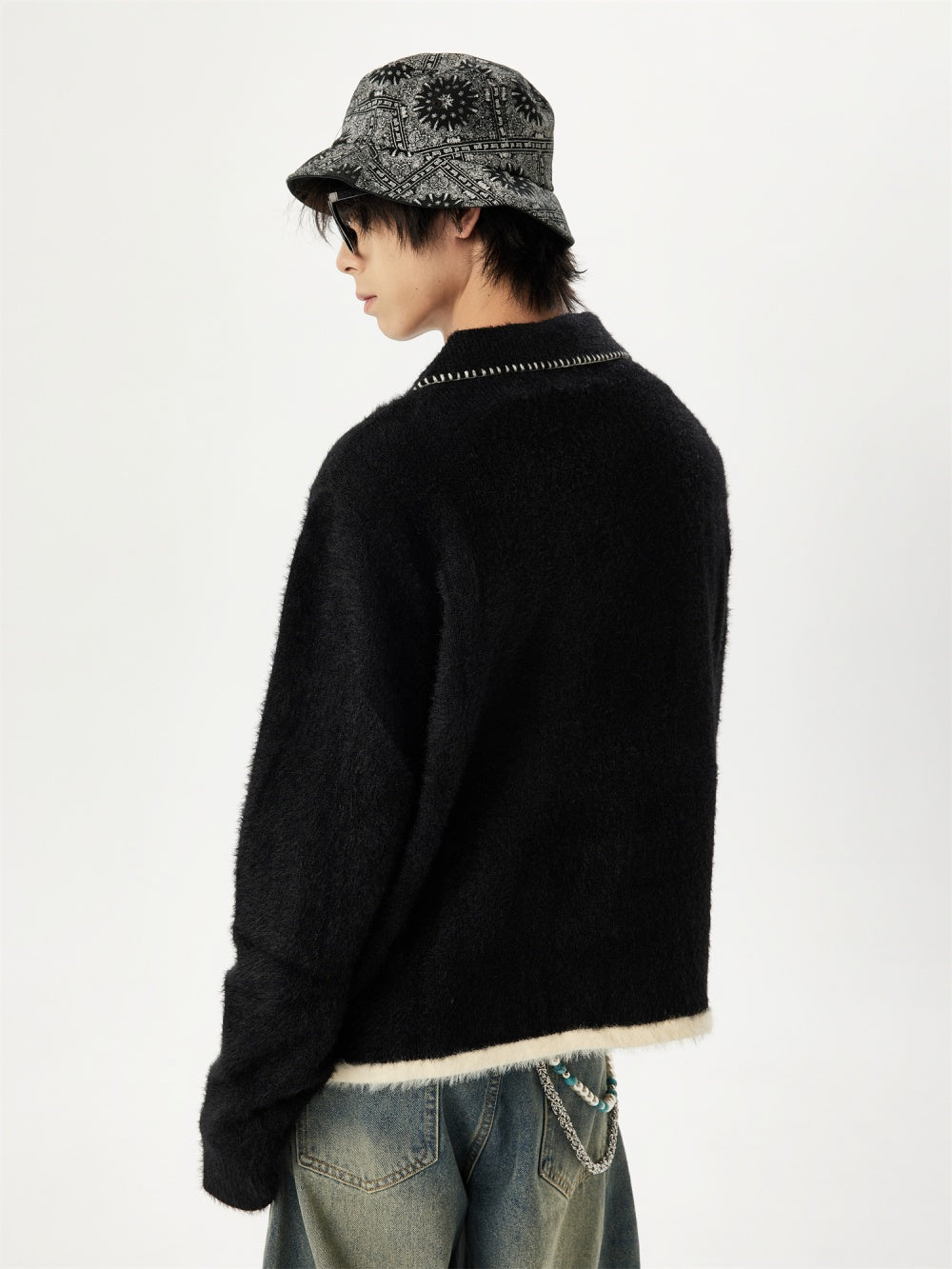 Vintage Lapel Polo Sweater Men's And Women's Tops