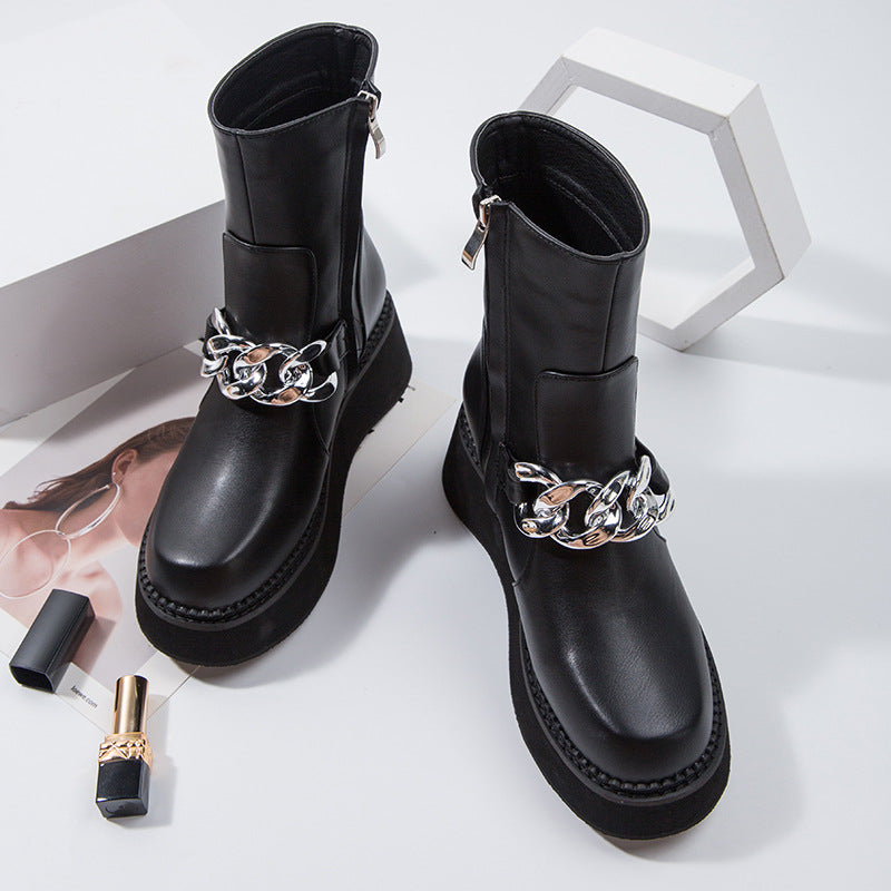 British Style Mid-tube Motorcycle Boots