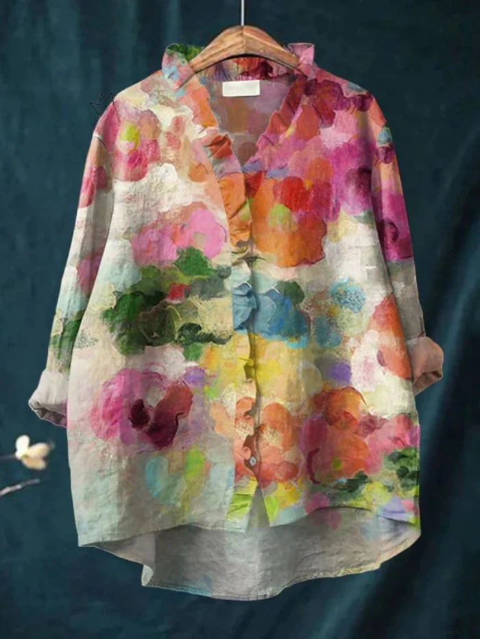 Loose Print Crew Neck Casual Plus Size Women's T-shirt