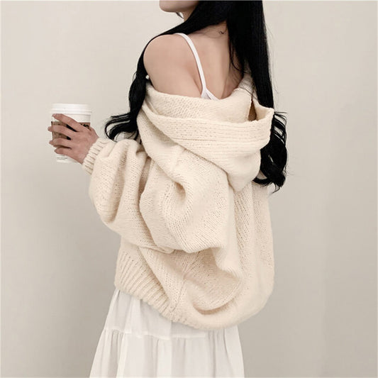 Korean Style Sweater Coat Single Row Button Knitted Cardigan