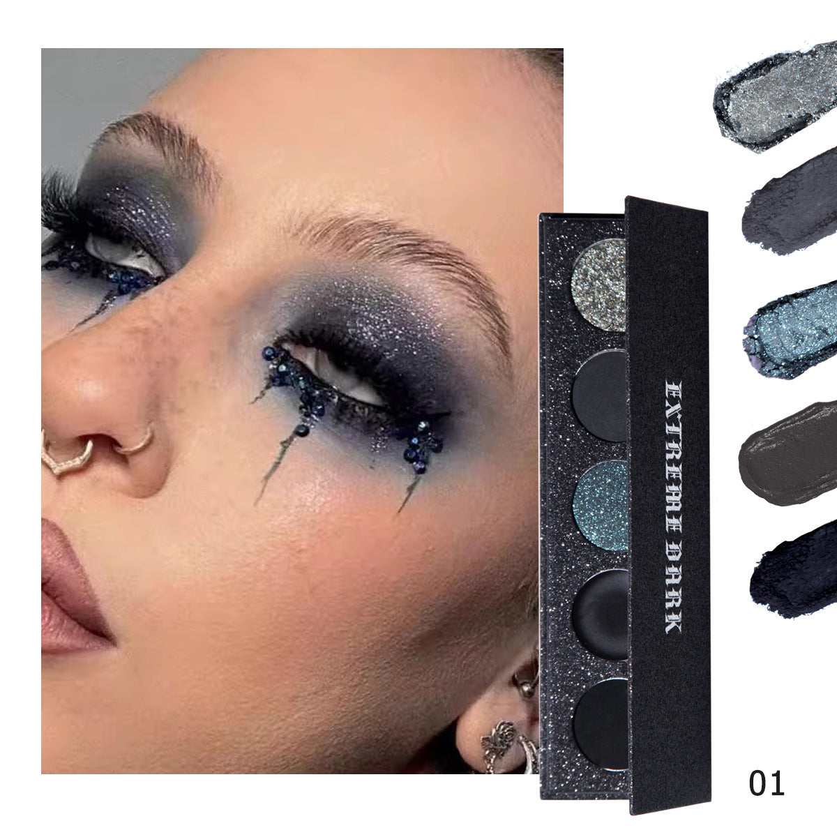 Eye Shadow Plate 5 Colors Extremely Dark Long Lasting Smear-proof Makeup