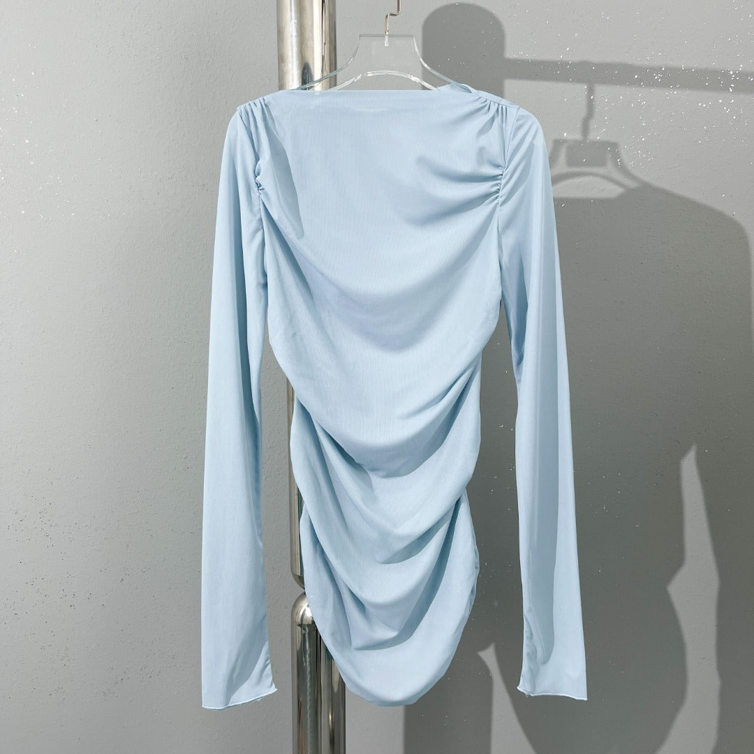 Macaroon Color Matching Thin Bottoming Shirt