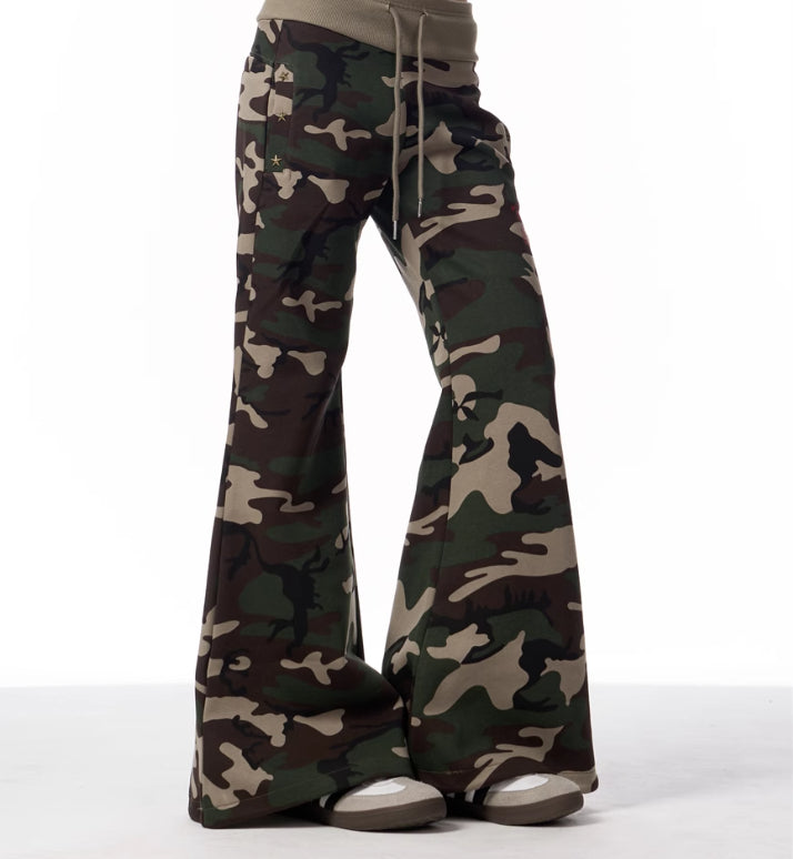 Women's Low Waist Overalls Flanging Jeans