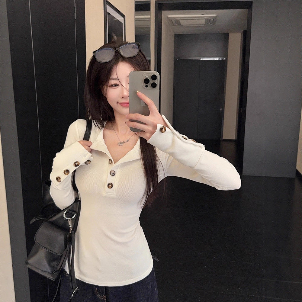 Kvinders stilfulde slim-fit inderwear-top i koreansk stil