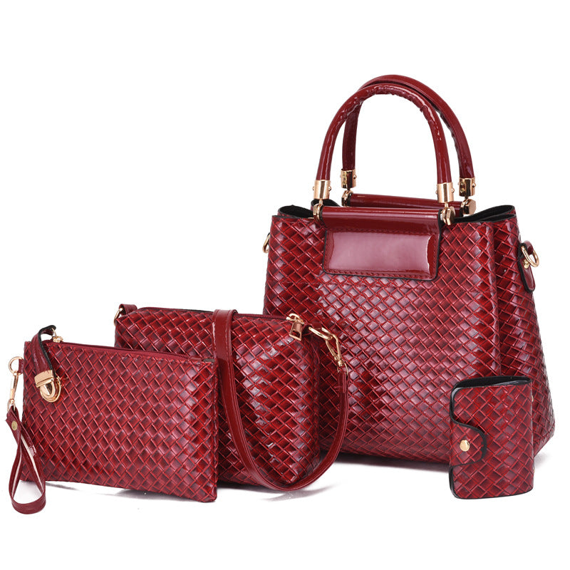 Fashion Embossed Four-piece Cover Mother Bag With Large Capacity