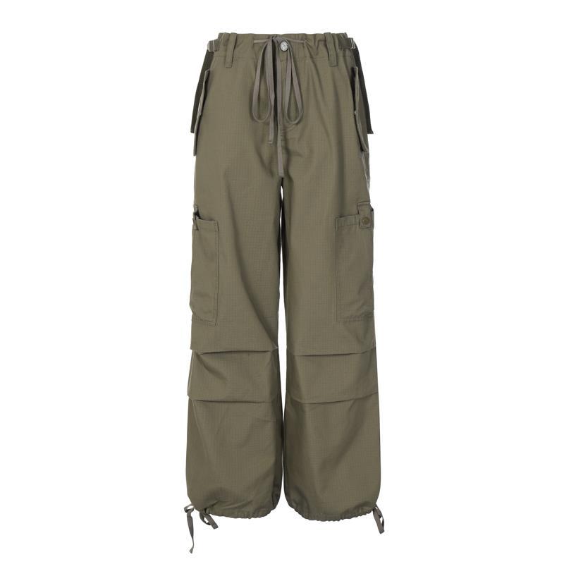 Vintage Fashion Large Pocket Straight Casual Pants