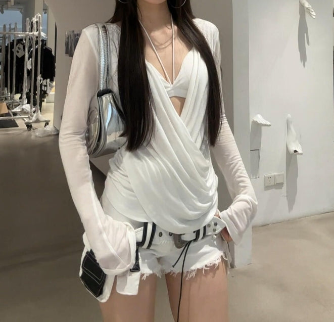Black One-line Jeans Trainer Denim Shorts