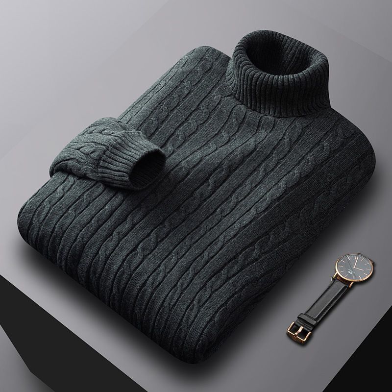 Men's Turtleneck Sweater Fleece-lined Thickened
