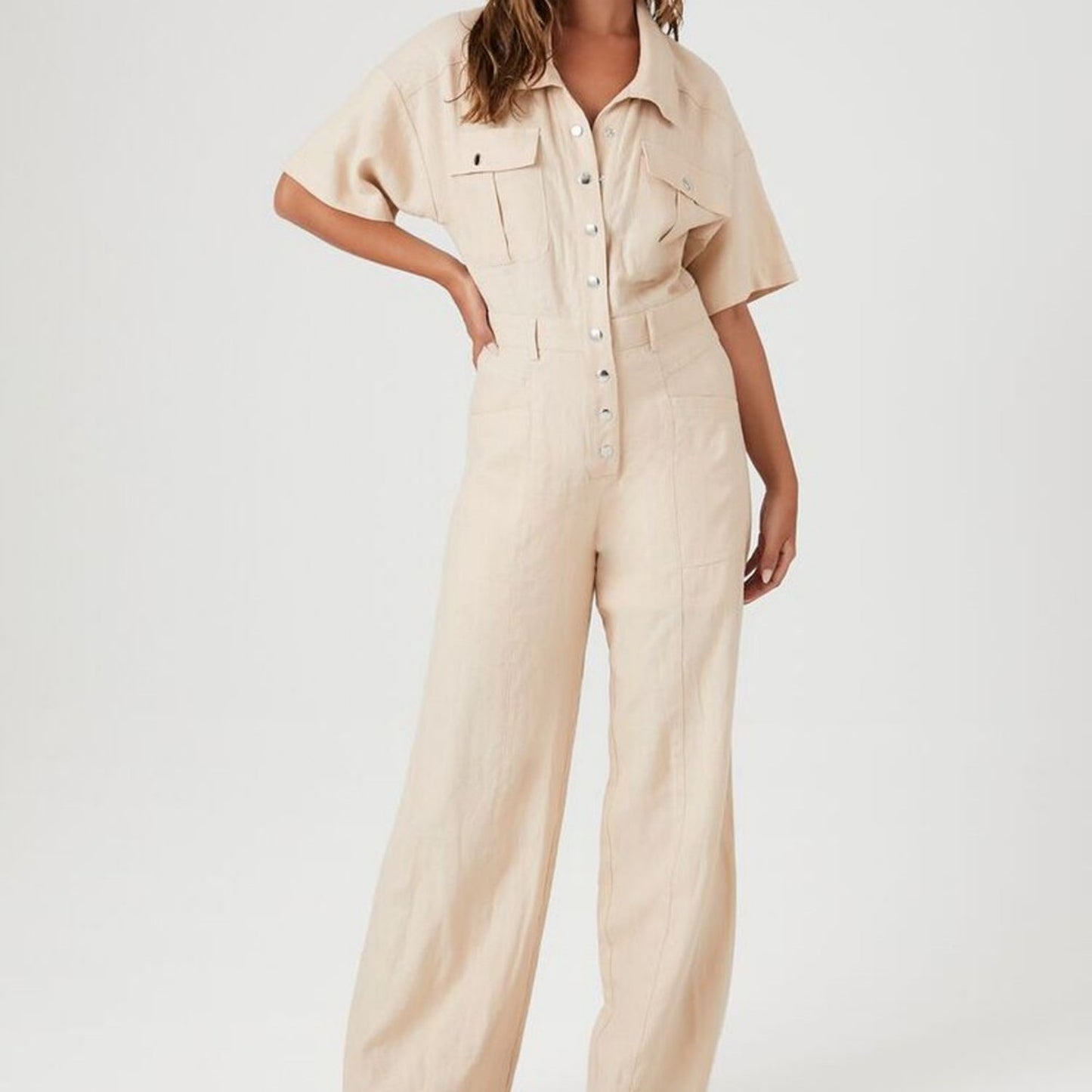 Jumpsuit til kvinder med lommer i Tencel-hør
