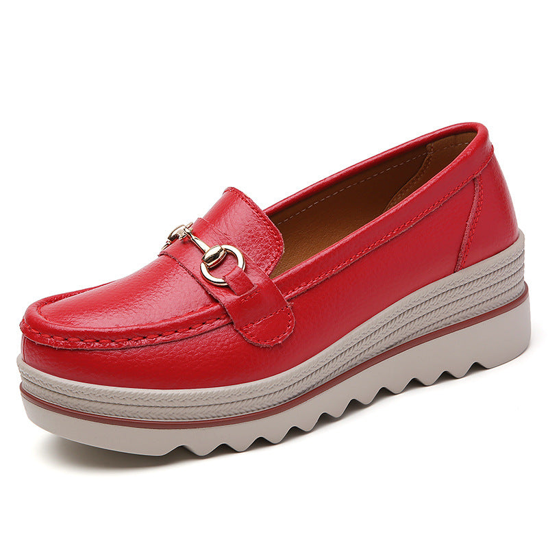 Slip-on Oversized Shoes Comfortable All-match Leather Shoes For Women