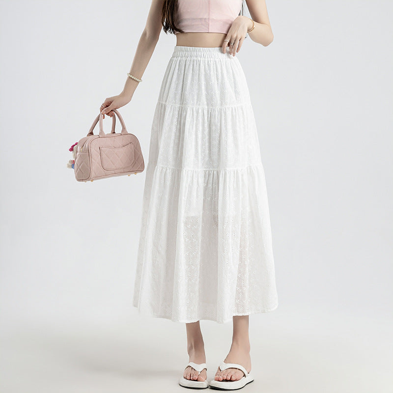 Line Mid-length Umbrella Skirt
