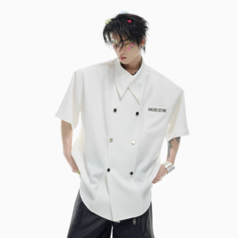 Summer Loose Simple High-end Men's Casual Short-sleeved Shirt