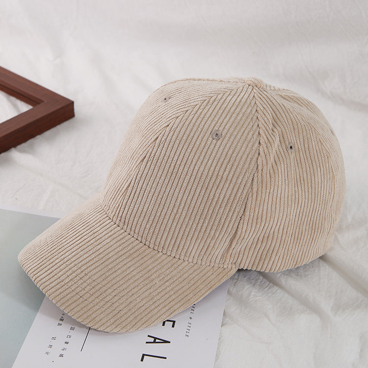 Solid Color Peaked Thickened Warm Curved Brim Baseball Hat