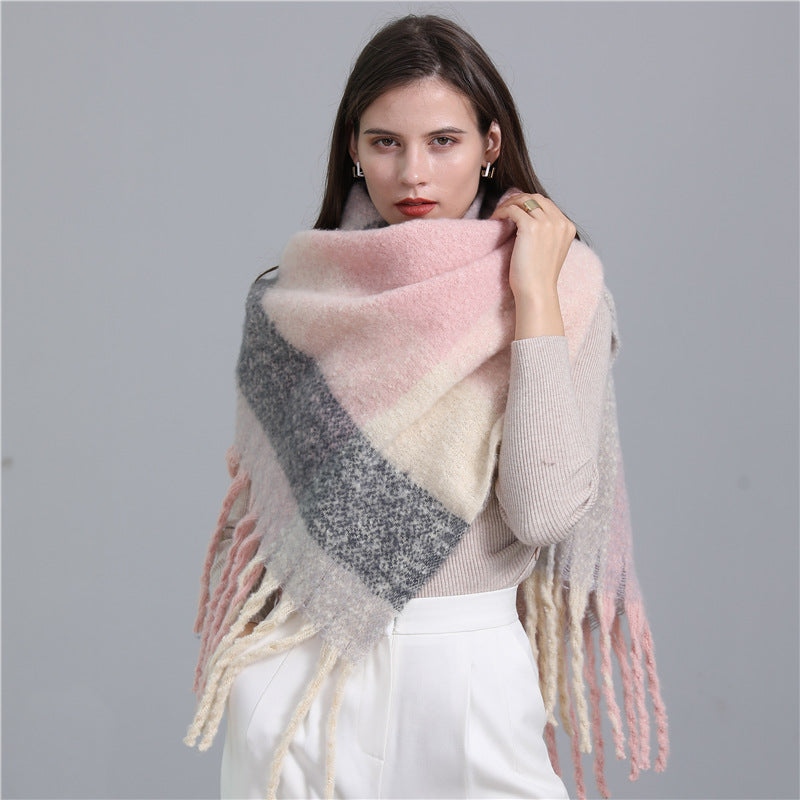 Ladies Fashion Scarf Faux Cashmere Plaid