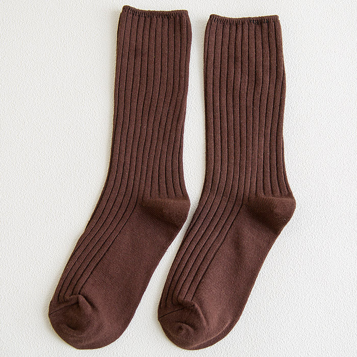 Vintage Forest Vertical Cotton College Style Socks