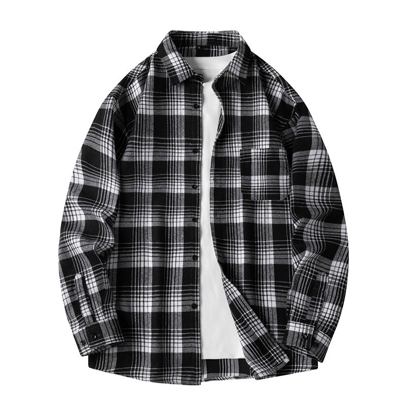 Spring New Plaid Casual Breathable Long Sleeves Coat