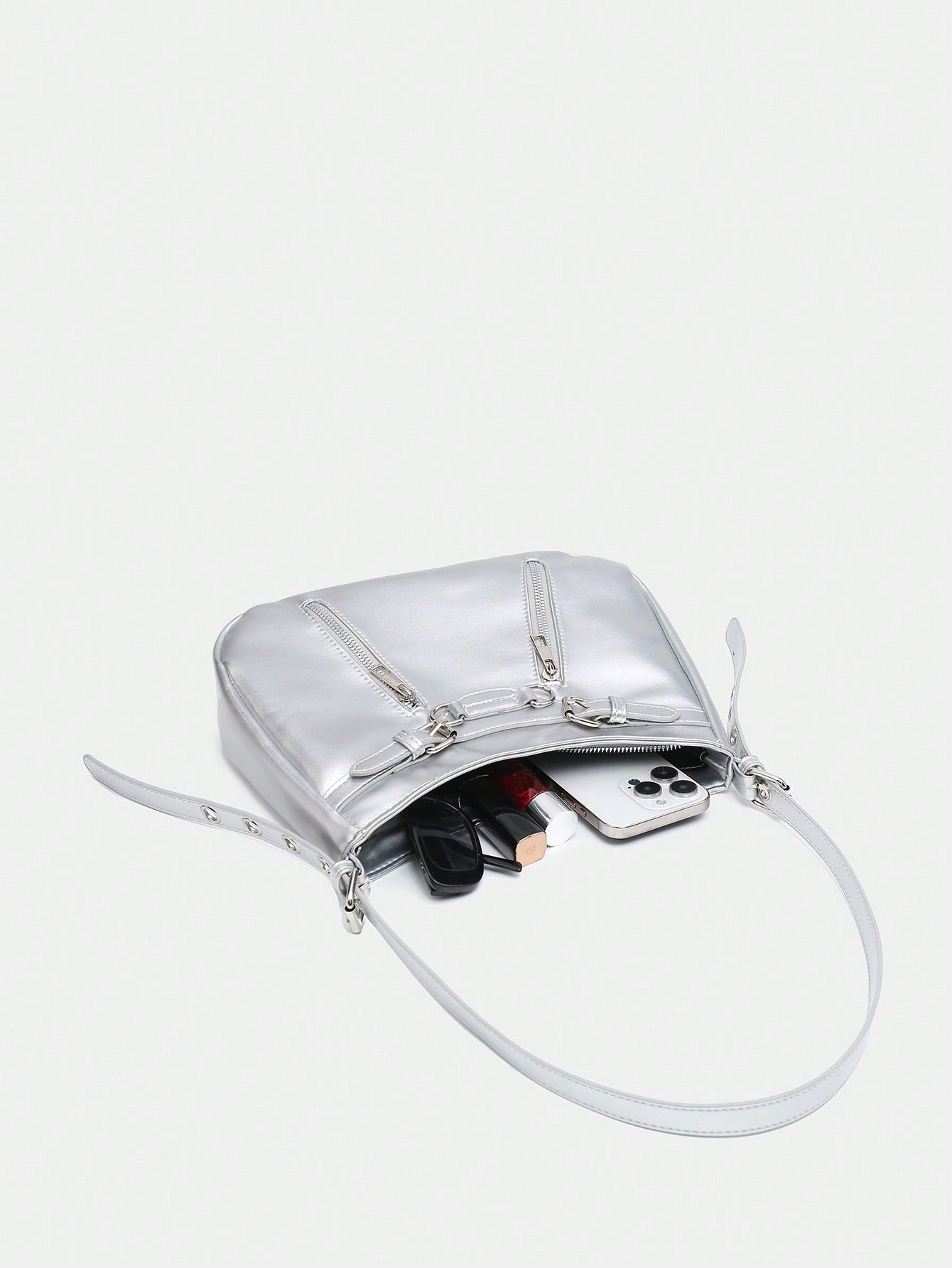Spicy Girl Retro Style Two-tone Distressed Leather Shoulder Underarm Bag