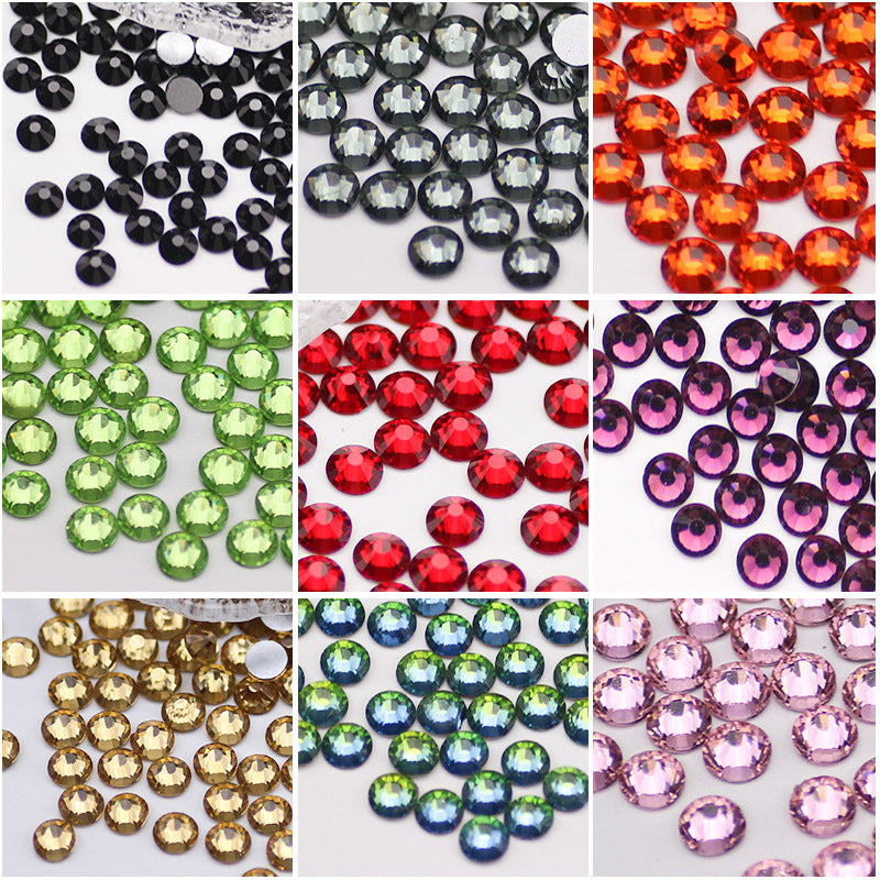 Colored Round Flat Bottomed Crystal Glass Diamond