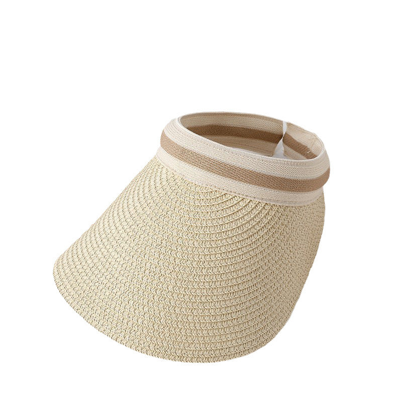 Women's All-match UV Protection Empty Top Woven Straw Hat