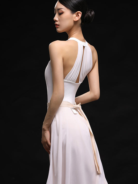 Sleeveless Halter Art Exam Exercise Clothing Mesh Stitching Gym Outfit