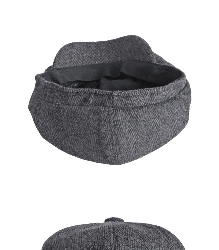 British Retro Octagonal Hat Leisure Literature
