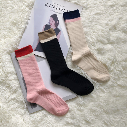 Color Matching Trendy Socks Japanese Cute Retro Pile Socks