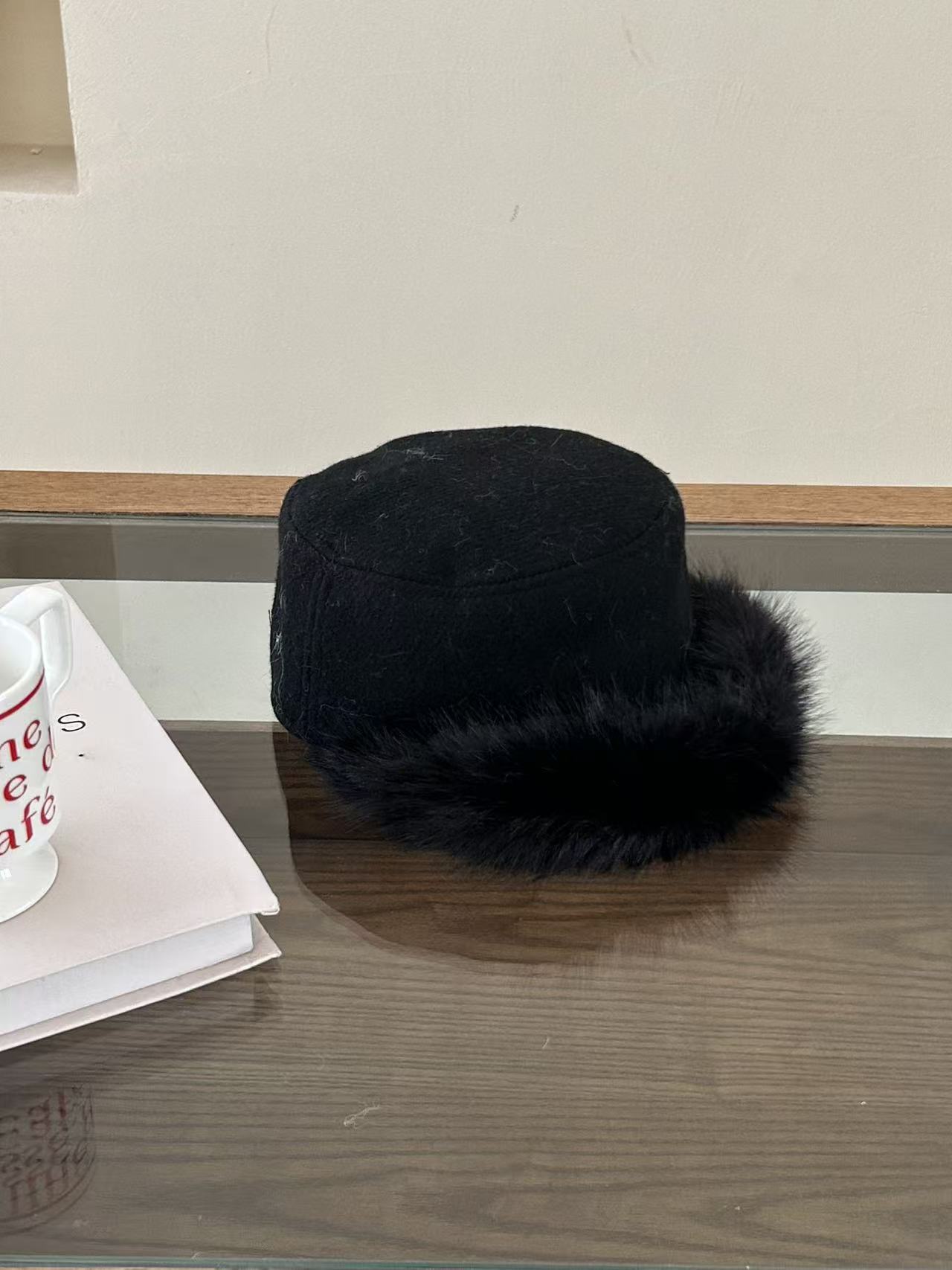 Korean Niche-design Faux Fur Vintage Flat-top Hat