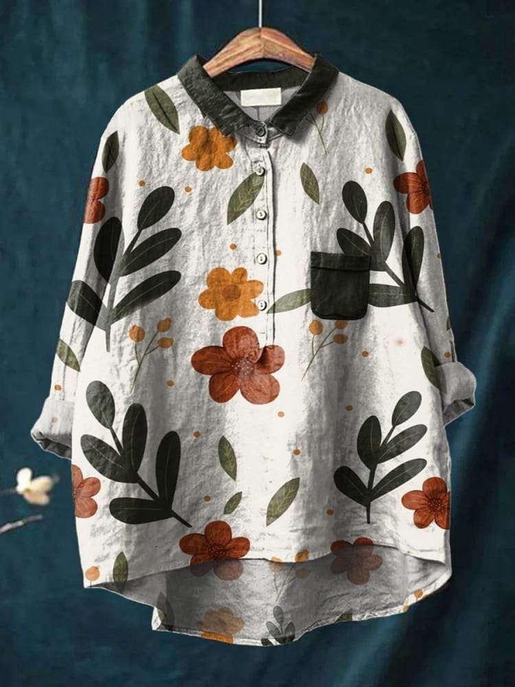 European And American Long Sleeve Shirt 5 Button Cardigan Hawaiian Style Shirt